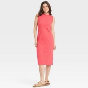 Sleeveless Pink Midi Dress